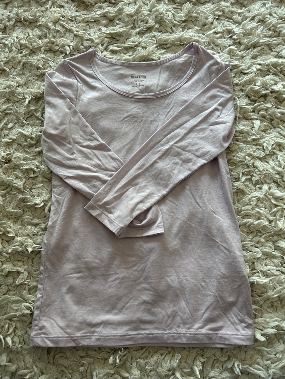 UNIQLO Girls Lavender Scoop Neck Long Sleeve Top HeatTech